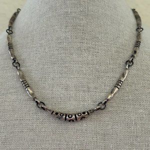 Silver antique style necklace, 16 inches long